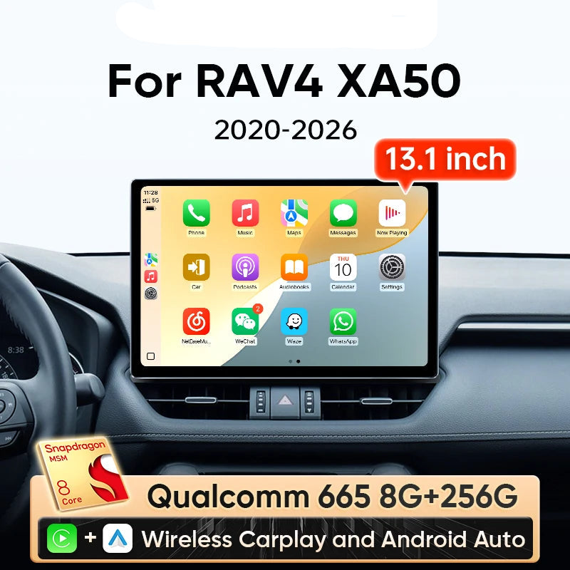 Ainavi 13.1 Car Radio For Toyota RAV4 2020 2021 2023 2024 RAV 4 XA50 Wireless Carplay Android Auto 4G Car Multimedia Player DSP - QUORE