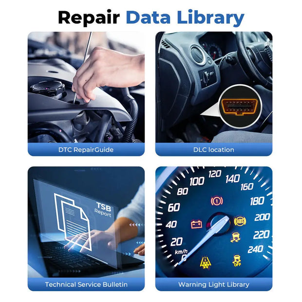 OBD2-scanner - Diagnosecomputer - Smart Diagnostic Tool - Foutverwijdering - DTC-reparatiehandleiding - Volledige actieve systeemtest - Bluetooth - Zwart