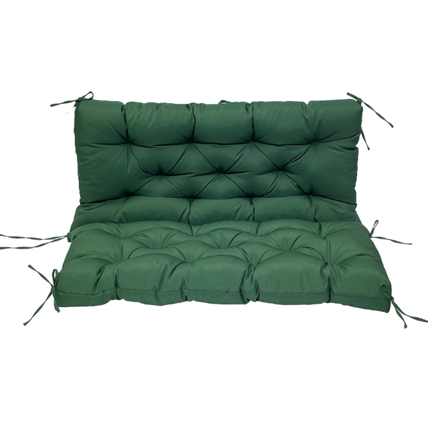 Tuin Bank - Tuinbank Hout - Tuinbanken - Garden Furniture - Waterdicht Tuinbankkussen met Rugleuning (150x100 cm) - Donkergroen