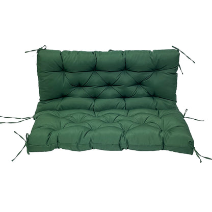 Tuin Bank - Tuinbank Hout - Tuinbanken - Garden Furniture - Waterdicht Tuinbankkussen met Rugleuning (150x100 cm) - Donkergroen