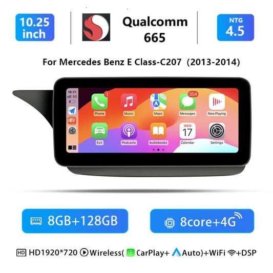 Multimedia Automonitor – Draadloos Infotainmentsysteem – Touchscreen Navigatie – Carplay Android Auto – 10,25 Inch IPS Scherm – Qualcomm Snapdragon 665 Processor – 8GB RAM 128GB Opslag