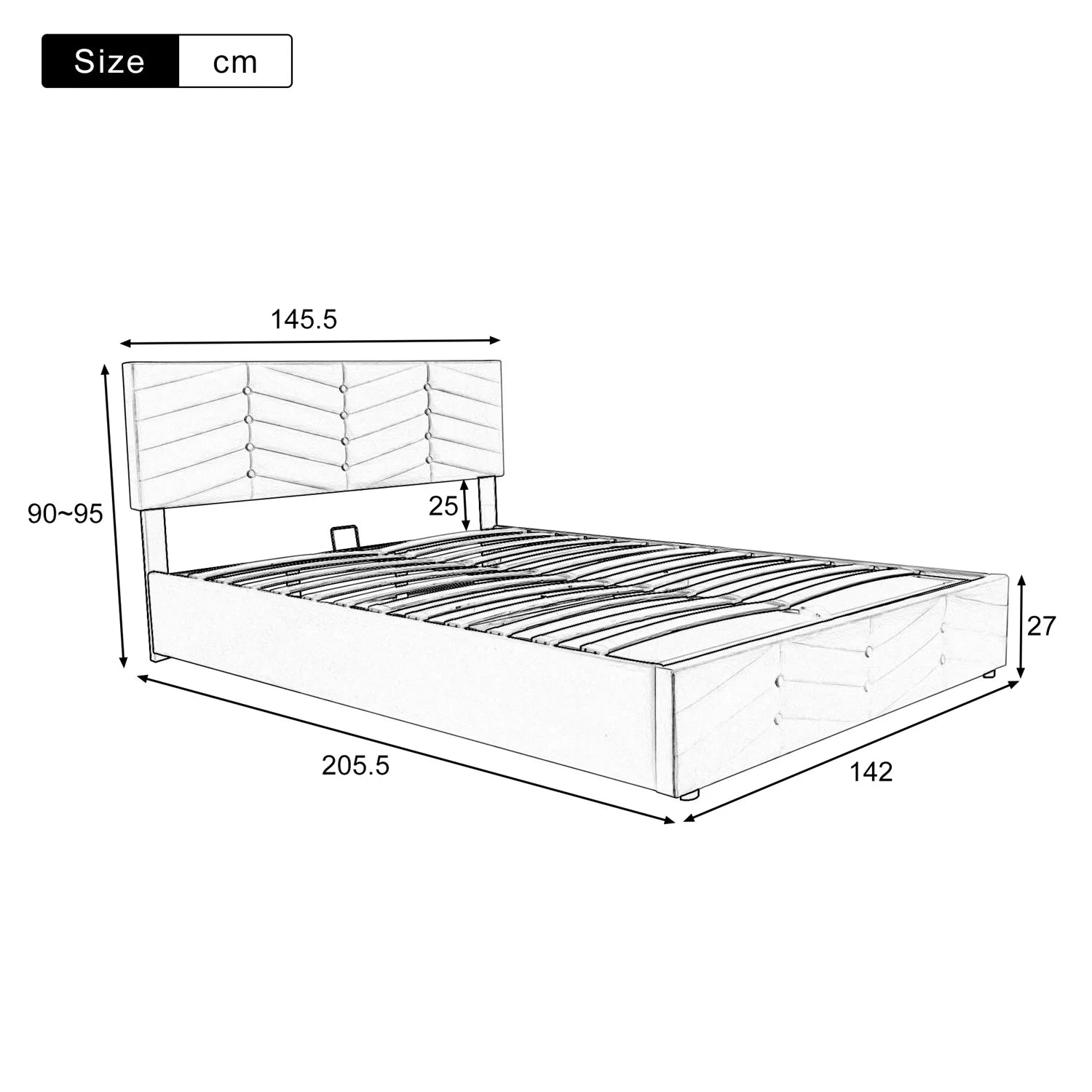 Fluwelen Bed – Velvet Bed – Luxe Bed – Slaapbed – Beige Bed – Verstelbare Hoofdsteun – Robuuste Houten Lattenbodem - QUORE