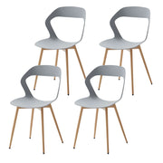 Chair - Chairs Dining Chairs - Set of 4 Chairs - Hollow Dining Chairs - Modern &amp; Simple - Household Stool with Backrest - Scandinavian Negotiation Chair - Plastic Chair - Backrest Height &lt;125mm/12.cm - Gray