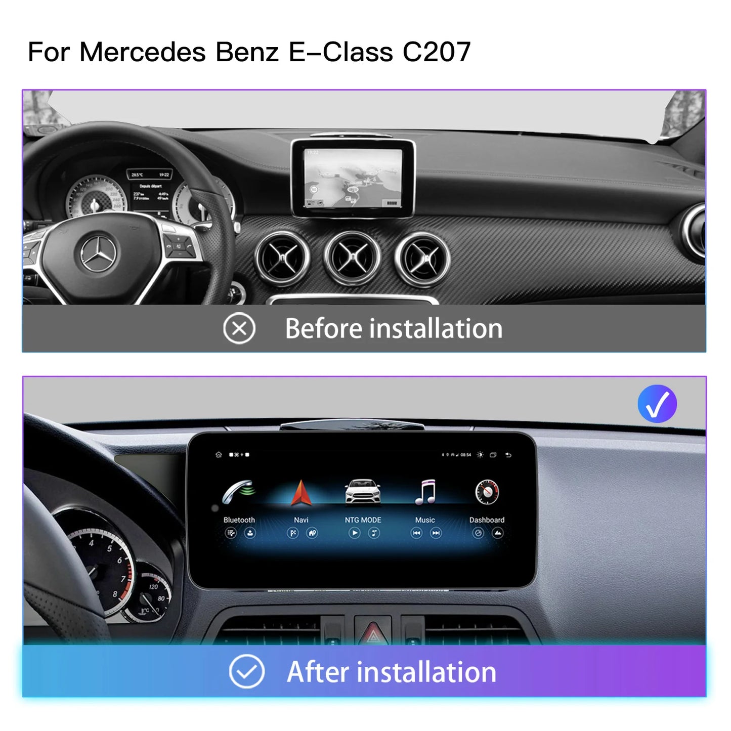Multimediasysteem AutoRadio Android 14 – Carplay Draadloos Navigatiesysteem – Touchscreen 10,25 inch – Qualcomm Snapdragon 665 – 8GB RAM 64GB Opslag