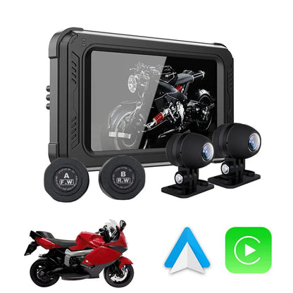 Motor Navigatie – Motornavigatie – GPS Systeem – Motor GPS Navigator – Motorfiets Navigatie – 5 Inch Scherm – Draadloze Apple CarPlay & Android Auto