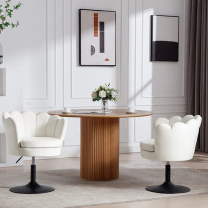 Nachtkastje – Nachtkastjes – Bijzettafel – Ladekast – Bedkast – Gevoerd Stof Beige – Gouden Metalen Poten – 2 Laden – Compact 41x35x51 cm