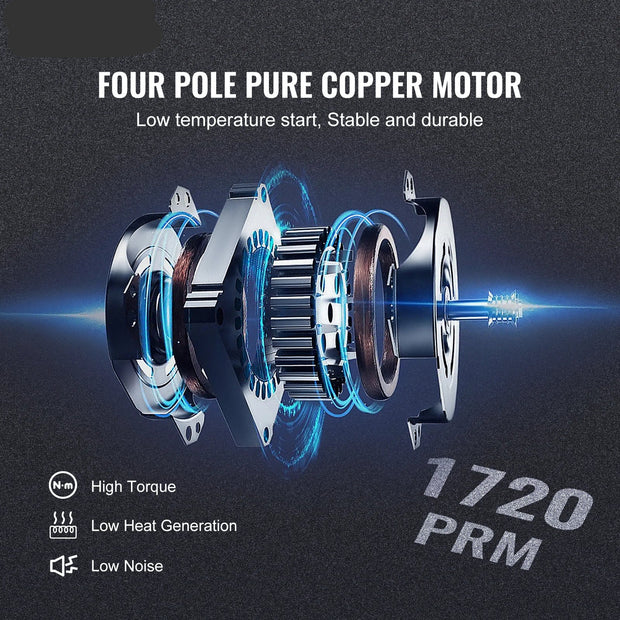 Vevor - Vacuum Pump - Refrigerant Vacuum Pump - Refrigeration Tools - HVAC Cooling - Dry Pump - 3.5 CFM - 150 W - 1 Phase - with Meter - Orange