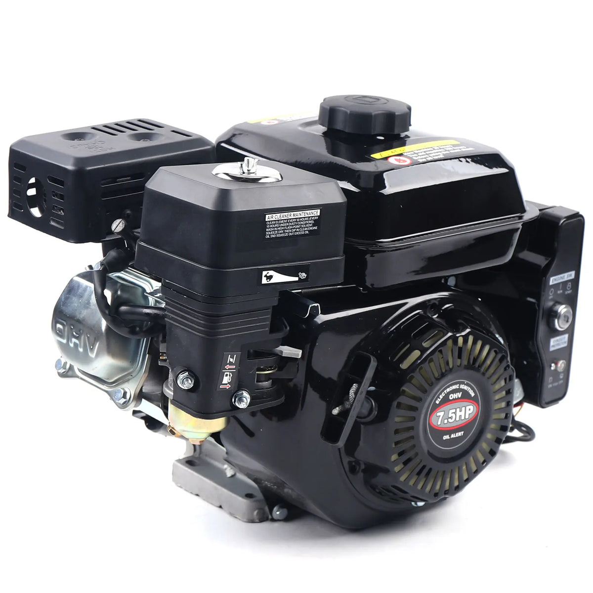Go Kart Engine - Petrol Engine - 4-Stroke - 212cc - 7.5 hp - with Electric Start - Upgrade version for go-kart and High Pressure Cleaners - Wood Splitters - Black