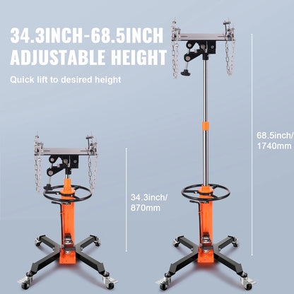 SucceBuy Transmission Jack 1322 LBS Hydraulic Telescoping Transmission Jack 32"-67" High Lift Floor Jack Stand Lift Hoist Garage - QUORE
