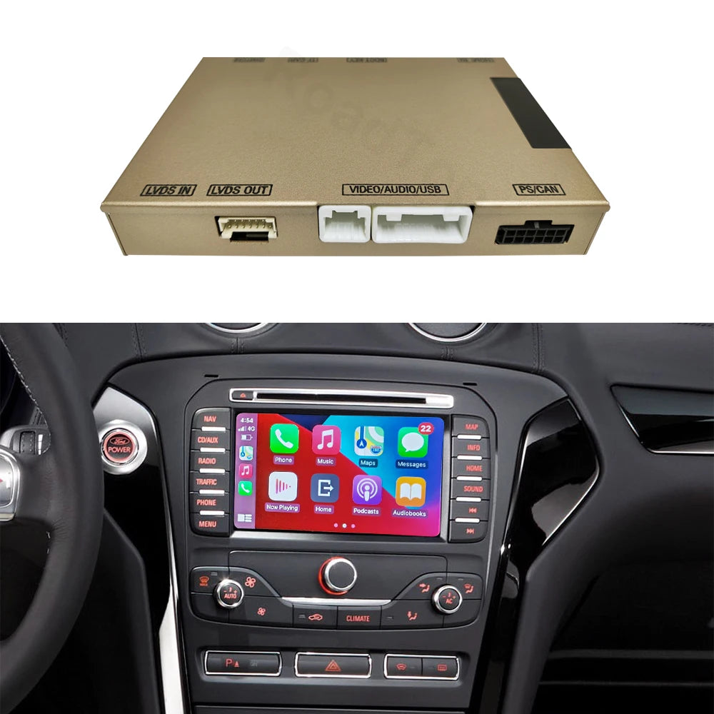 Draadloze CarPlay Interface – Android Auto Adapter – Auto Multimedia Module – Spiegelverbinding AirPlay – Sync 2 Upgrade – Plug & Play Installatie – Ondersteunt Camera Input