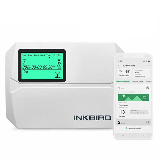 INKBIRD 8-Zone Control Wi-Fi Smart Sprinkler Controller Indoor/Outdoor - Irrigatie - App - exclusief sprinklers - Sprinklersysteem - QUORE