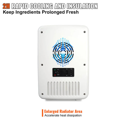Mini koelkast - koelkast voor Drankjes - Draagbare Compressor Koeler - voor Kamperen - Mini Koelkast voor Slaapkamer - 10L - Wit