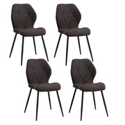 Dining Chairs - Chair - Dining Chair - Set of 4 - Upholstered - Soft Linen - Velvet Seat - Ergonomic - Metal Legs - Comfortable and Stylish - 42cm x 48cm x 86cm - Black