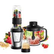 Multifunctionele Keukenmachine - 3-in-1 - Foodprocessor - Blender - 700W - Smoothie Maker - Hakmolen - Droogmolen - Roestvrij Staal - BPA-vrije Fles - 24.000 RPM
