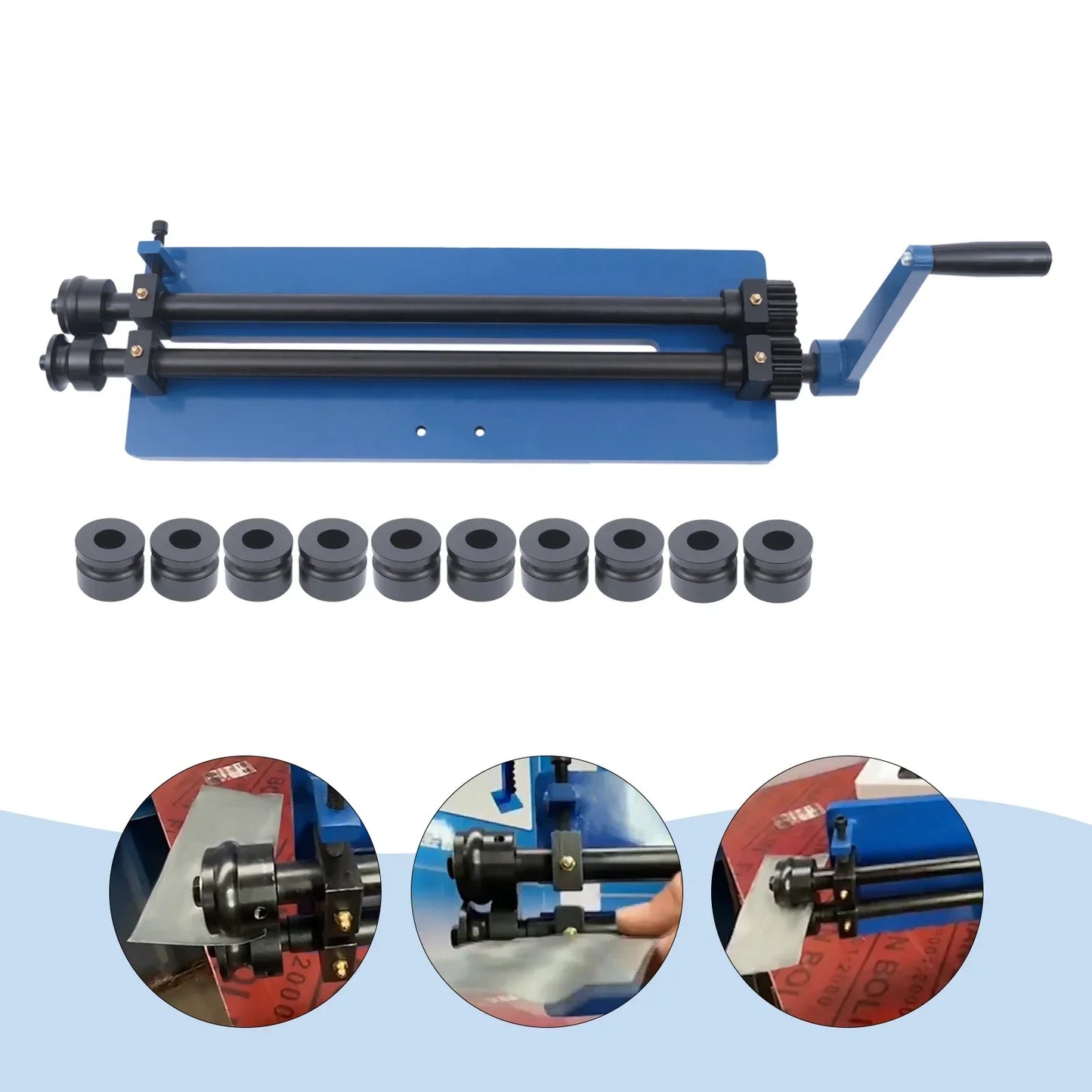 Bead Roller – Metaalroller – Plaatwerk Roller – Ribbels Roller – Handmatige Beadroller – 460 Mm Werkbreedte – 6 Inzetstukken