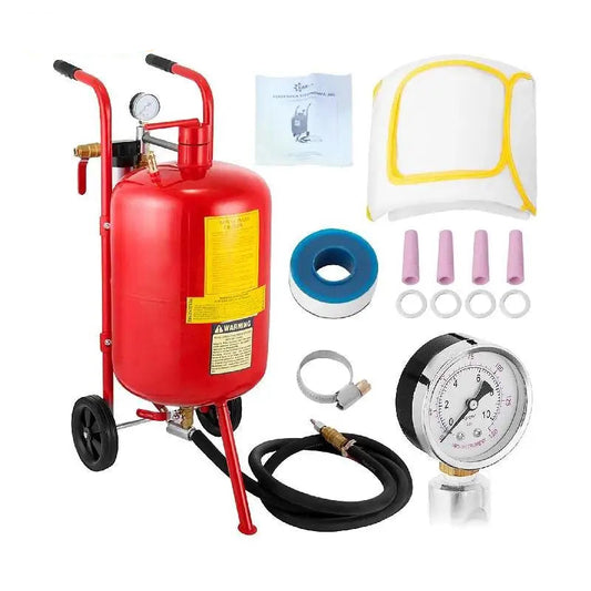Sandblaster -  Sandblasting Blaster -  Bead Garage Grit - Draagbare Luchtzandstraalmachine  - 40L - Rood
