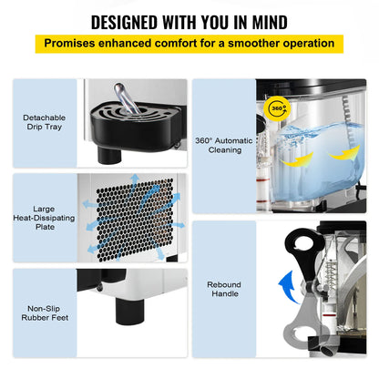 Slushymachine – Slushmachine – Granita Maker – Ijskoude Drankjes – 6 Liter Capaciteit – 230W Compressor
