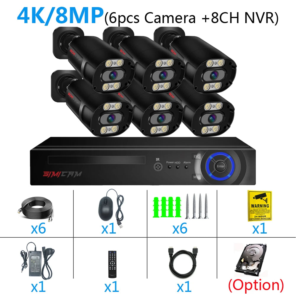 Beveiligingscamera – Camerabewaking – Bewakingscamera – CCTV Camera – Beveiligingssysteem – 4K 8MP Resolutie – Waterdichte Metalen Behuizing met Kleurennachtzicht