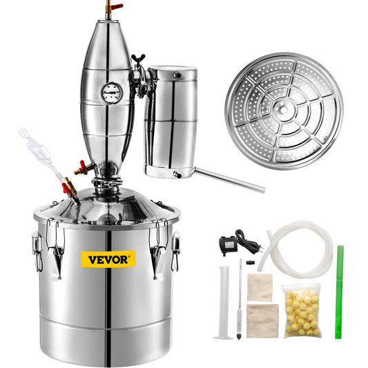 Distilleermachine Alcoholoven – Alcohol Destilleerder – Moonshine Still – Wijnmaker – Bierbrouwketel – 30 Liter – 304 Roestvrij Staal – Keramische Filter - QUORE