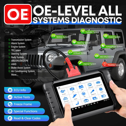 Auto Diagnosetool – OBD2 Scanner – Diagnoseapparaat – Diagnosetester – 7 Inch Touchscreen – Bi-directionele Functies