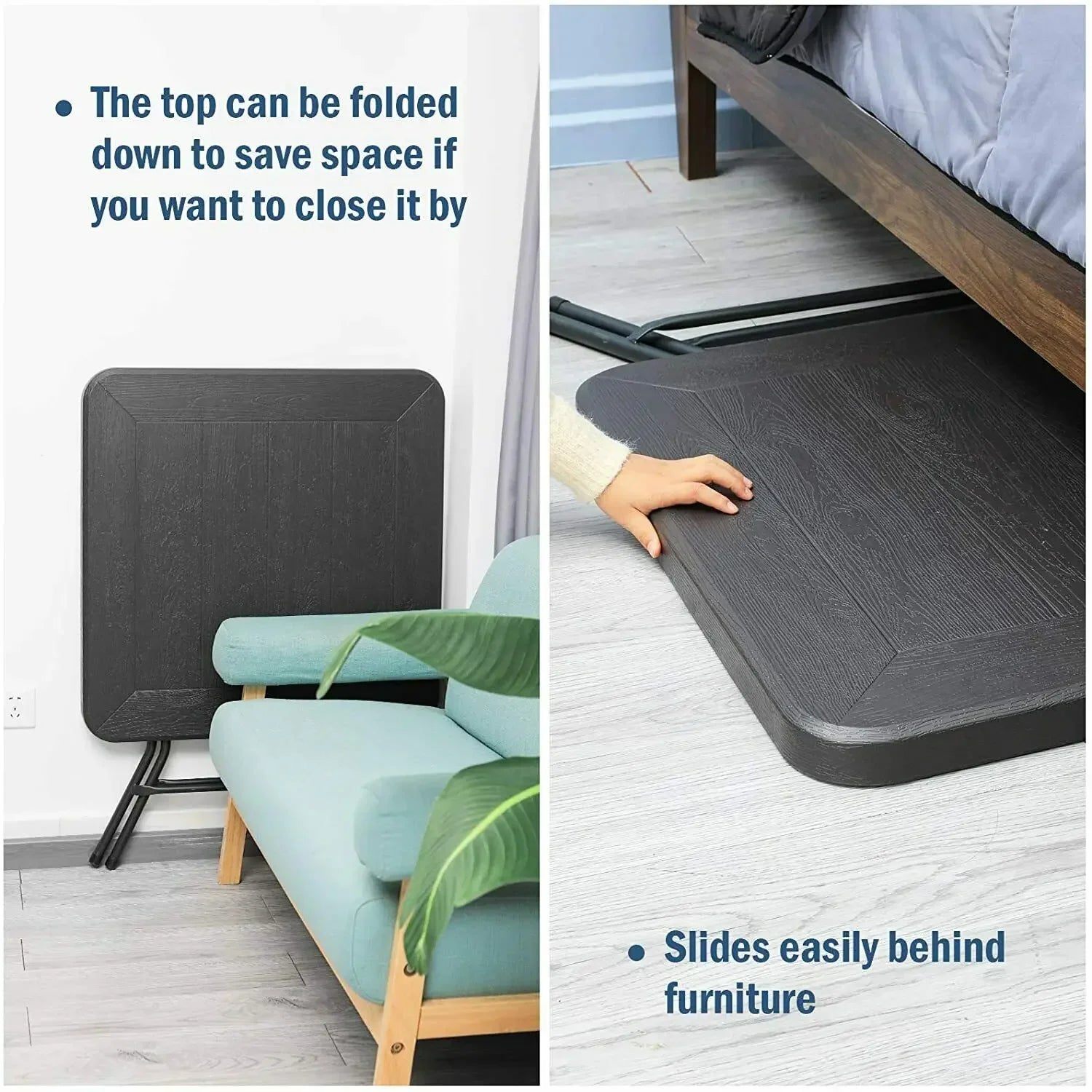 Tuintafel - Tafel - Balkontafel - Picknicktafel - 80×80×74 cm - Waterdichte - Opvouwbare -  Stalen Frame en Verstevigd HDPE Blad - QUORE