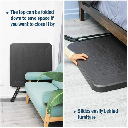 Tuintafel - Tafel - Balkontafel - Picknicktafel - 80×80×74 cm - Waterdichte - Opvouwbare -  Stalen Frame en Verstevigd HDPE Blad - QUORE