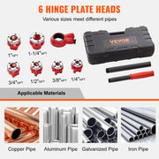 Vevor - Pipe Guide - Ratchet Tool - Portable Pipe Reading Kit - with 6PCS NPT Dies - Ratchet Pipe Reading Kit - Pipe Die