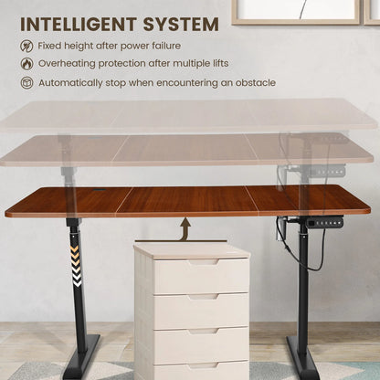 Laptop Bureau – Laptoptafel – Werktafel – Compact Bureau – Draagbaar Bureau – Stabiele T-Poten – Anti-Bots Systeem - 120 x 60 cm - Zwart-Bruin