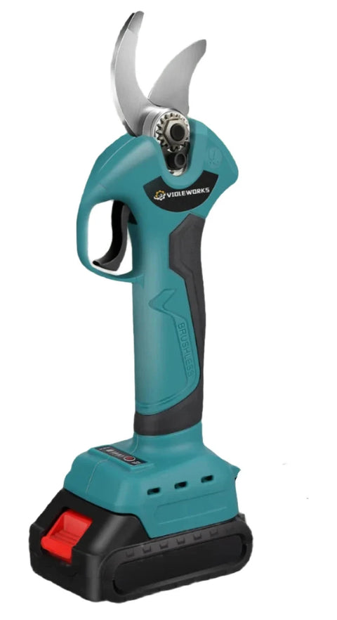 VIOLEWORKSElektrische Snoeischaar - Takkenschaar - Boomschaar - Heggenschaar - Haagschaar - Tuinschaar - Bloemenschaar - Snoeitang - 2 Accu's - Grijs - QUORE