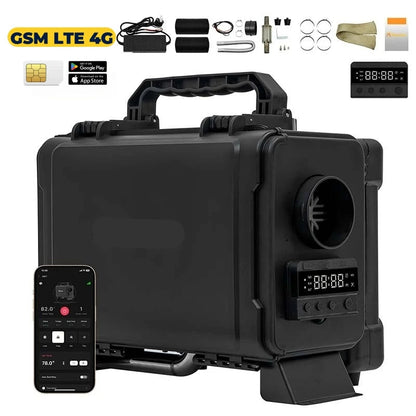 Dieselkachel – Dieselkachel Air Heater – Dieselverwarming – Standkachel – Luchtverwarmer – 8KW Vermogen – LTE 4G Afstandsbediening Met LCD Display
