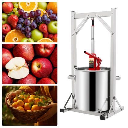 Hydraulische Fruitpers – Sapmaker – Persmachine – Sappenmaker – Appelpers – 22 Liter Capaciteit – Roestvrij Stalen Persblad