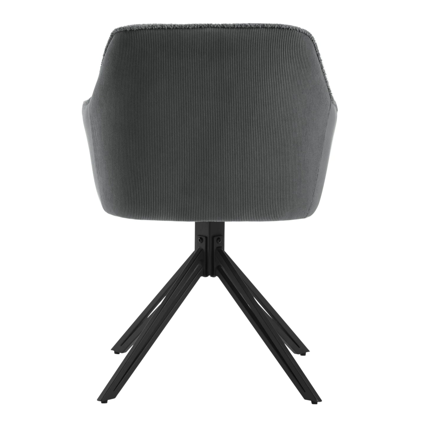 Draaistoel - Draaibare Eetkamerstoelen – Set van 2 – Ergonomische Corduroy Stoelen met Armleuningen – Comfortabele Keuken- & Loungestoelen – 360° Draaiend – Stabiel & Modern Design - 58x53.5x82cm - Donkergrijs