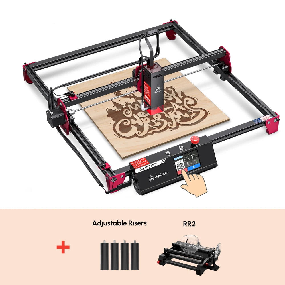 AlgoLaser Laser Engraver DIY MK2 10W 3.5” Color Touch Screen App Offline Control DIY Engraver Tool for Metal/Glass/Wood Engrave - QUORE