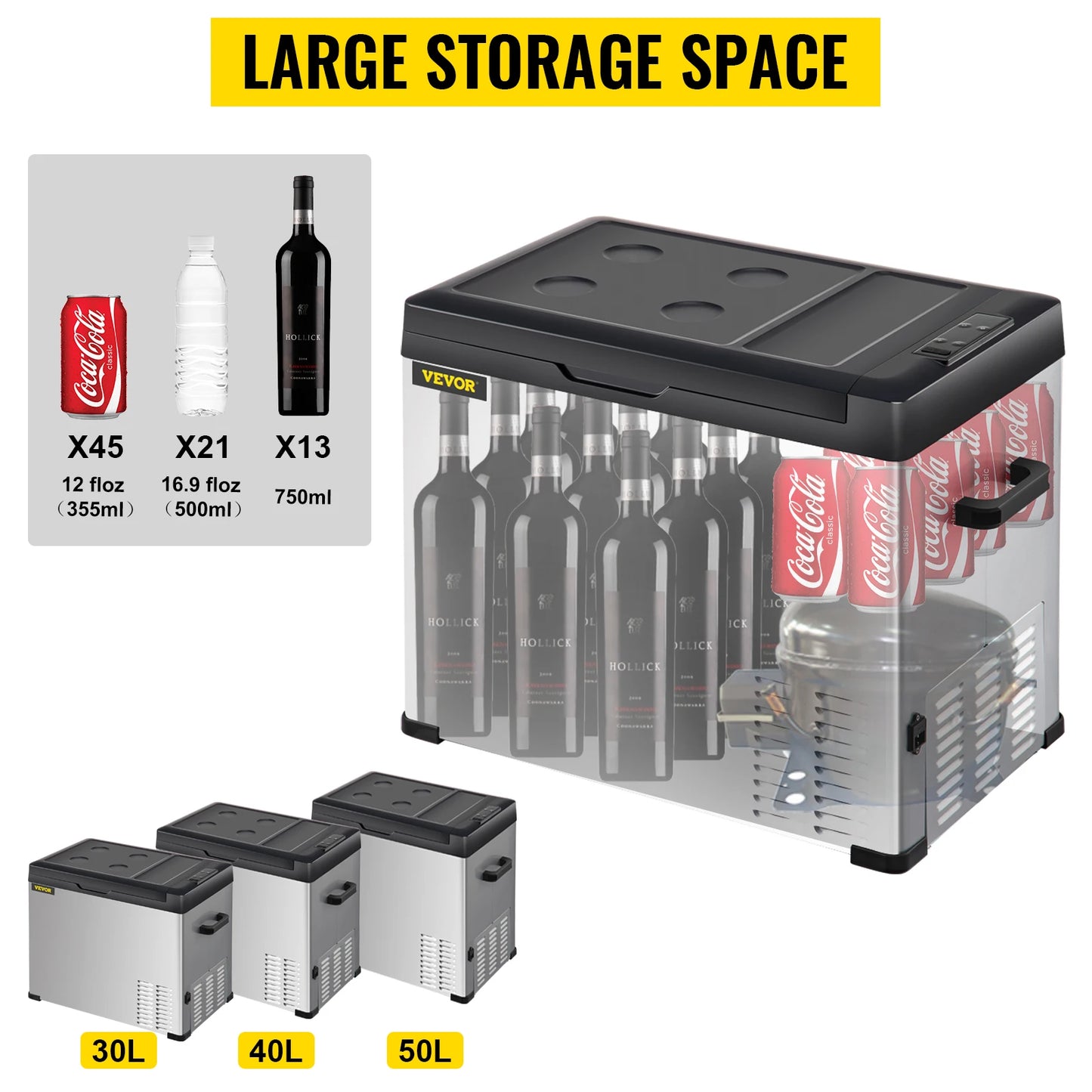 Mini Koelkast – Mobiele Koelbox – Draagbare Koelkast – Camping Koelkast – 12/24V En 110-240V – Temperatuurbereik -20°C Tot 20°C - 50L 53QT