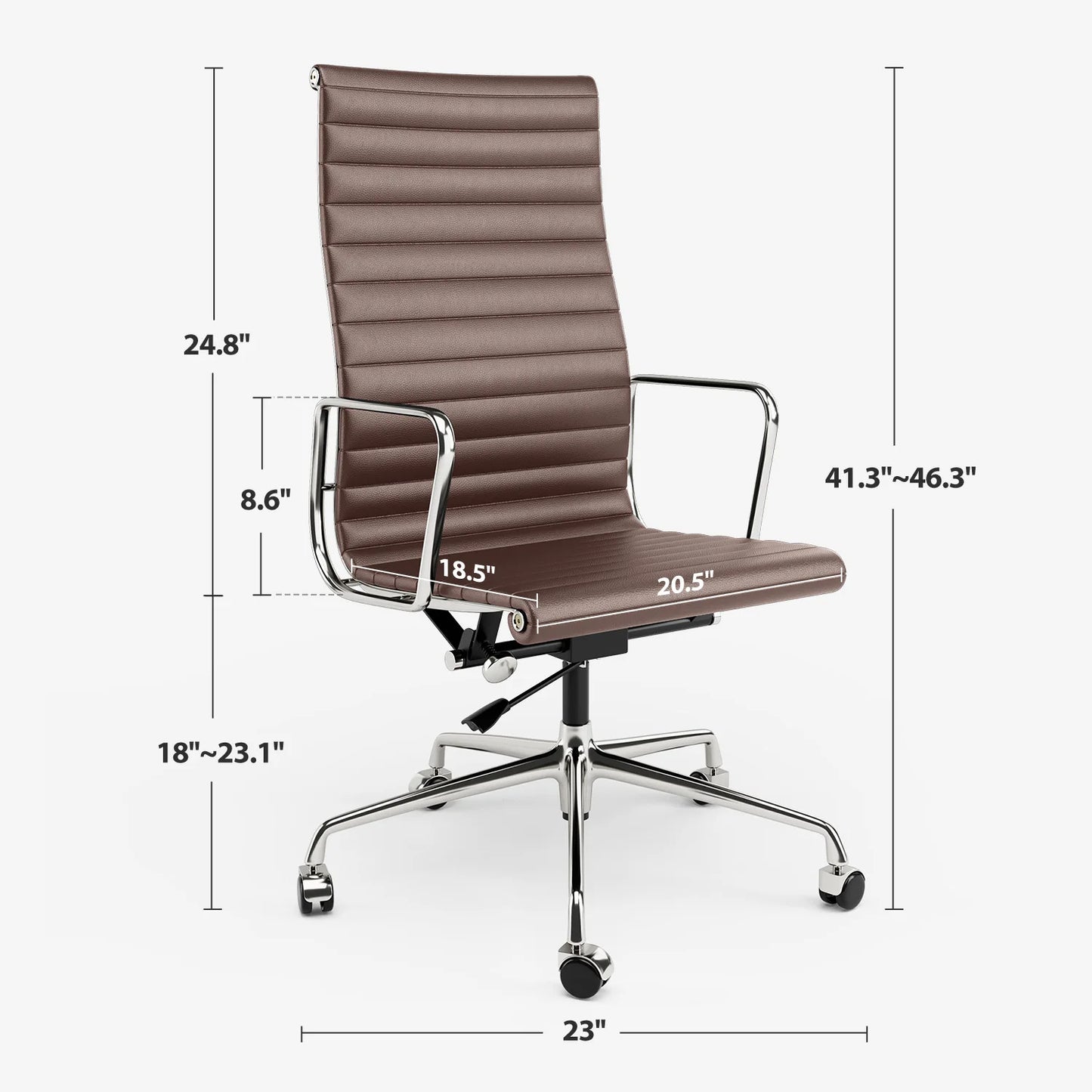 Bureaustoel – Draaistoel – Office Chair – Gamestoel – Ergonomische Stoel – Wit Kunstleer – Verstelbare Zithoogte – Ribbelrugleuning