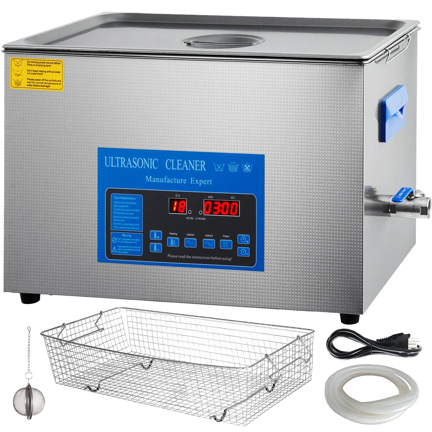 Ultrasone Reiniger – Ultrasoon Schoonmaakapparaat – Sieradenreiniger – Brillenreiniger – 22 Liter Roestvrij Stalen Tank – Dual-Frequency Technologie