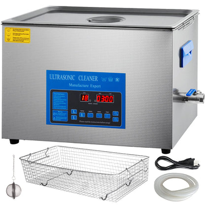 Ultrasone Reiniger – Ultrasoon Schoonmaakapparaat – Sieradenreiniger – Brillenreiniger – 22 Liter Roestvrij Stalen Tank – Dual-Frequency Technologie