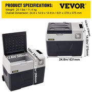 Koelkast - Minikoelkast voor Dranken - Minifridge - Minikoelkast Eten & Drinken - Minikoelkast - 110-240V - Compressorkoeler - Autokoelkast - 40L