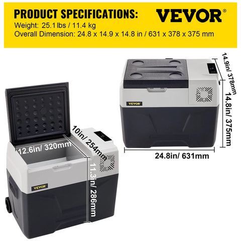 Koelkast - Minikoelkast voor Dranken - Minifridge - Minikoelkast Eten & Drinken - Minikoelkast - 110-240V - Compressorkoeler - Autokoelkast - 40L
