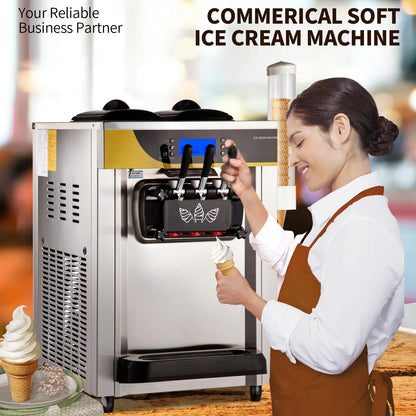 Softijs-Machine – IJsjesmaker – Soft-IJsapparaat – IJsbereider – IJsmachine – 2 X 6 Liter Mengbakken – 22-30 Liter Per Uur