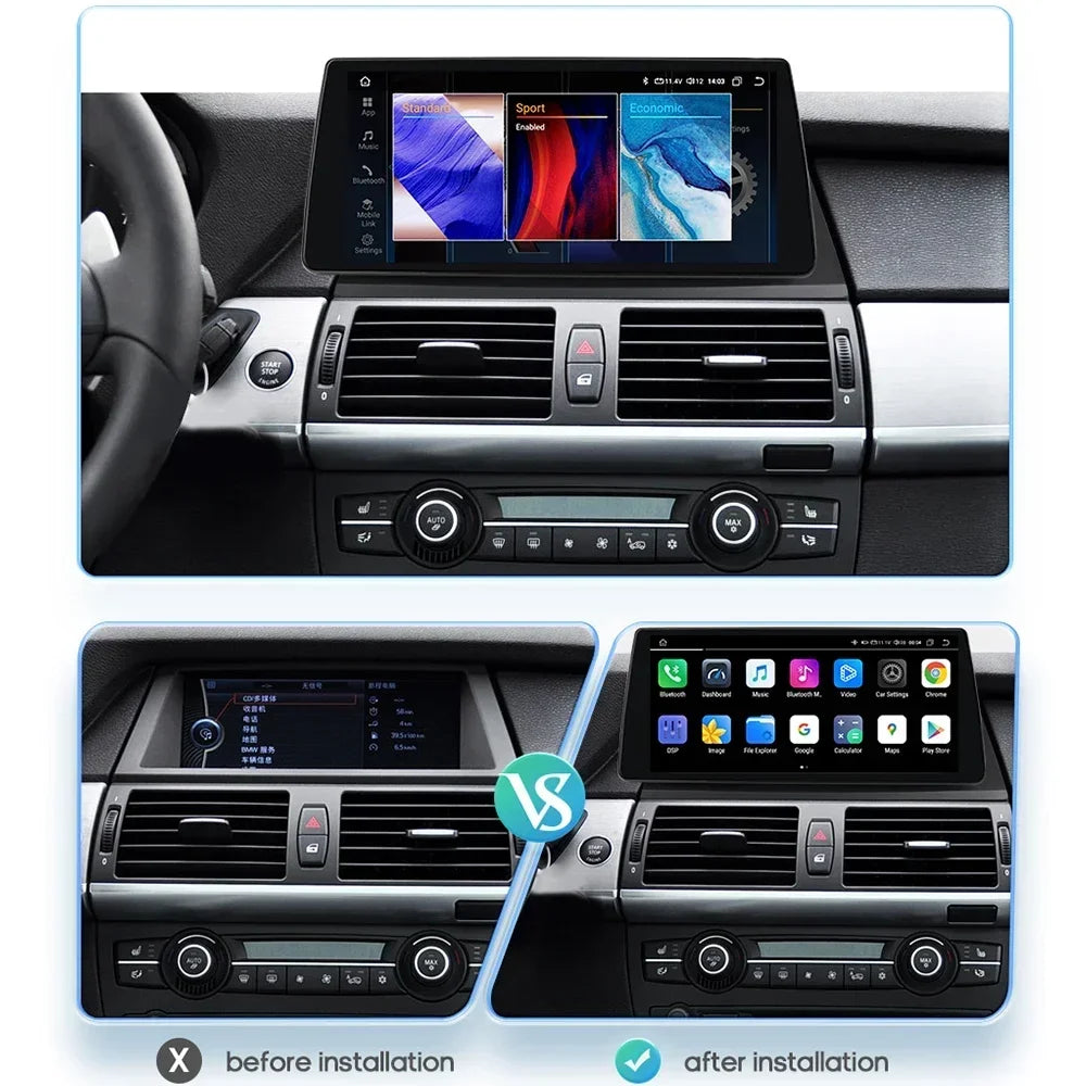 Multimedia Android Autoradio – 2-DIN Auto Stereo – Navigatie Systeem – CarPlay Android Auto – 07-10 2G 32G CCC Variant – 10,25 Inch QLED Touchscreen – Ingebouwde WiFi & 4G Optie - QUORE
