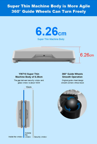 Raamrobot – Automatische Ramenreiniger – Slimme Schoonmaakrobot – Glasreiniger – 2500 Pa Zuigkracht – Bluetooth Bediening