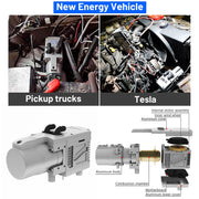 Luchtverwarmer Diesel/Gasolie- Parkeerverwarming- Autokachel- 5KW 12V- met sanitair LCD schakelaar Geluiddemper Motor- Zilver