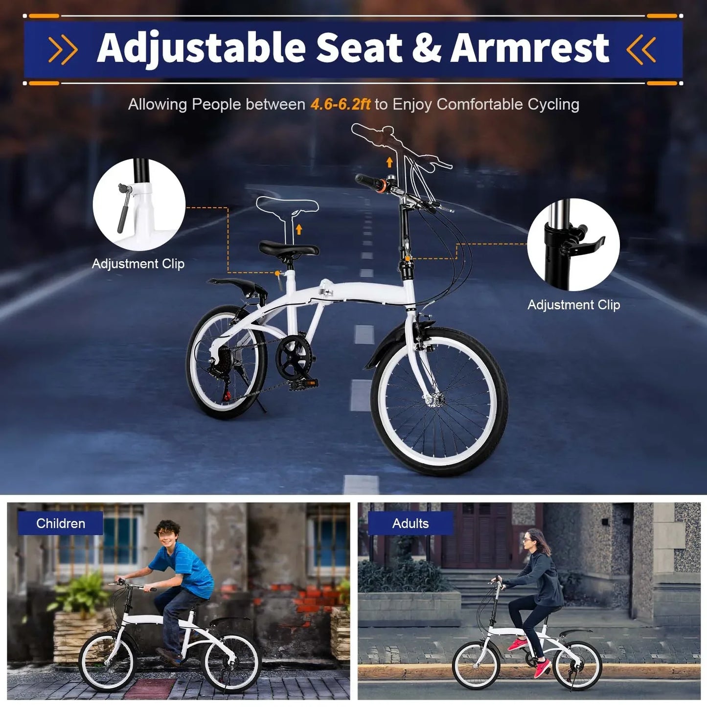 Opvouwbare Fiets – Vouwfiets – Compacte Fiets – Kinderfiets – Verstelbaar Zadel – Zes Versnellingen – Stevig Frame