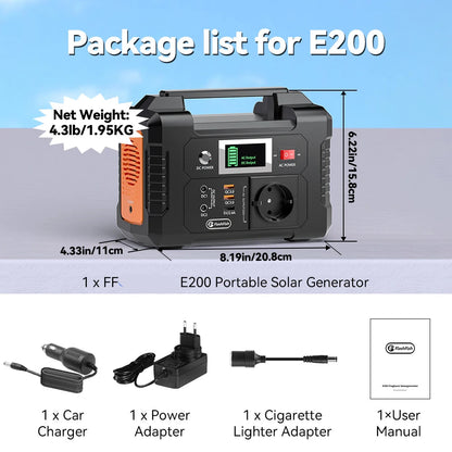 Draagbare Power Station – Mobiele Accu – Noodstroomvoorziening – Camping Batterij – 151Wh Capaciteit – 200W AC Uitgang