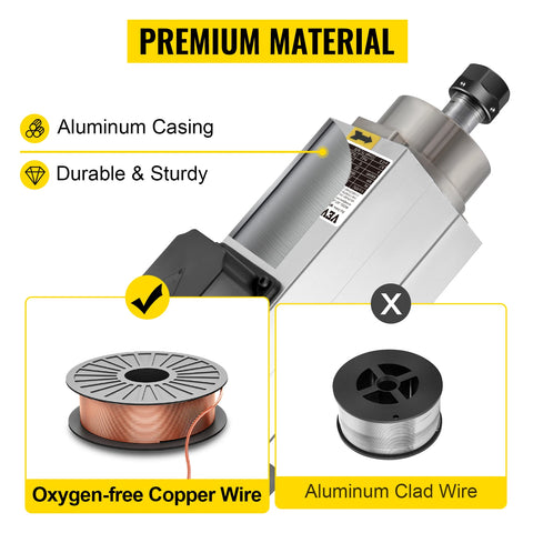 Motor - Spindelmotor - Elektromotor - Luchtgekoelde Spindelmotor - 4KW ER25 Vierkant - voor CNC-Frees Graveer-Freesmachine Gebruik