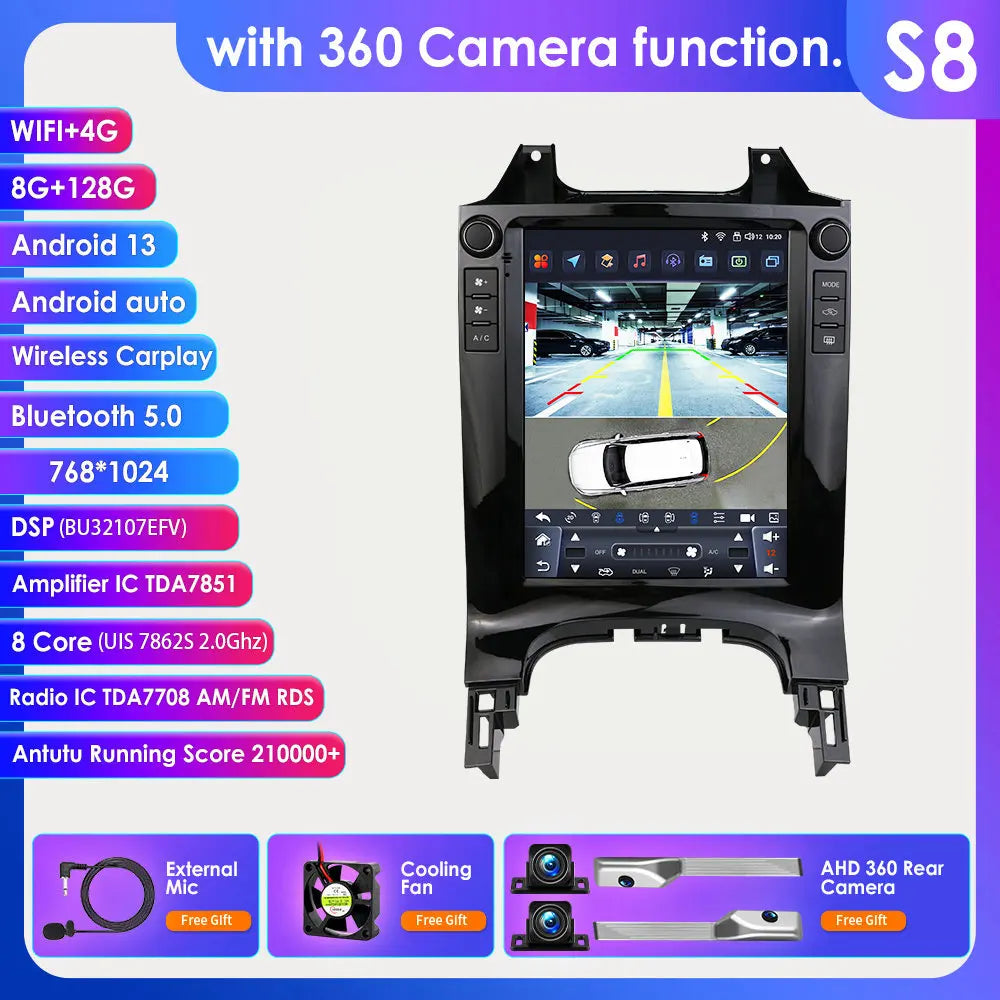 2 DIN Android 13 Autoradio – Multimedia Stereo – Navigatiesysteem – Touchscreen Radio – Auto Entertainment – 9,7 Inch Verticaal Scherm – CarPlay & Android Auto - QUORE