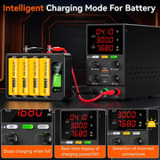 Lab Voeding - DC Bench Voeding - Regelbare Voeding - Voeding - - Functie Generator - 30V - 5A - 220V - Voeding Spanningsregelaar - met Intelligente Oplaad Modus - Zwart