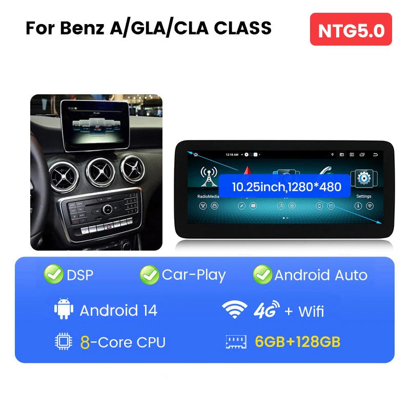 Carplay Autoradio – Android Autoradio – Multimediaspeler – Auto Stereo – GPS Navigatie – 10,25 Inch Scherm – Android 14 Systeem – 4 x 45W Output