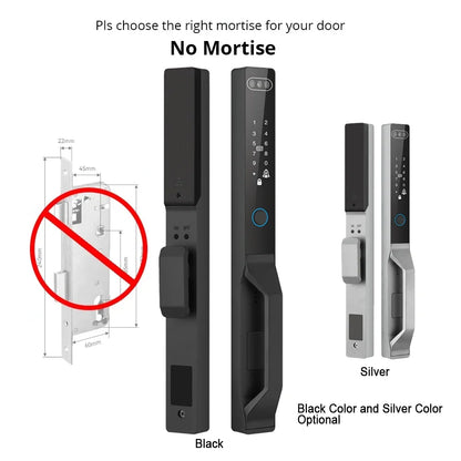 For Euro Mortise of 85/92 3D Face Recognition Smart Door Lock Tuya App Control IP68 Waterpoof Wifi Eletric Digital Smart Lock - QUORE